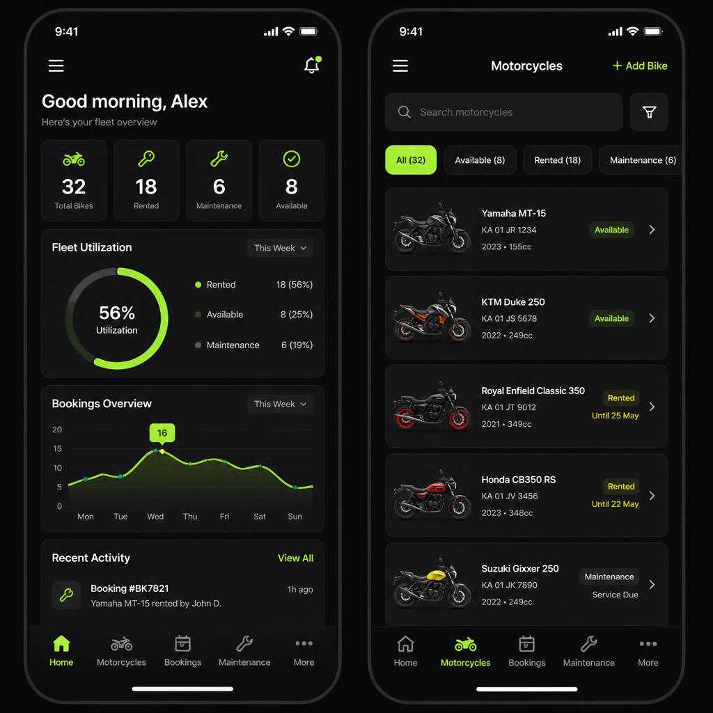 Aplicativo Vrumm de gestão de frota de motos